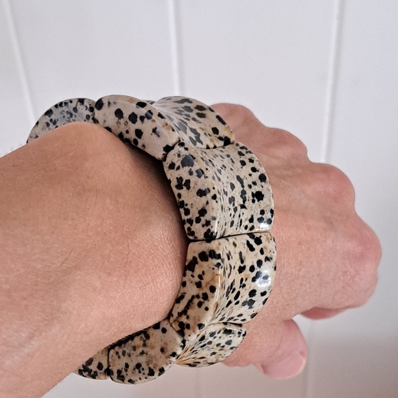 Statement Dalmatian Jasper Bracelet - Picture 3 of 8